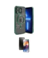 ieg™ iPhone 15 Pro Kılıf Nova Işık Özel Seri - Siyah 3D Antistatik Mat Seramik Nano Ekran Koruyucu