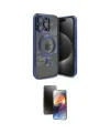 ieg™ iPhone 15 Pro Kılıf Nova Işık Özel Seri - Siyah 3D Antistatik Mat Seramik Nano Ekran Koruyucu
