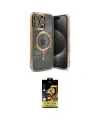 ieg™ iPhone 15 Pro Kılıf Nova Işık Özel Seri - Siyah Buffer Cam Ekran Koruyucu