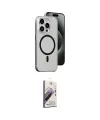 ieg™ iPhone 15 Pro Kılıf Odak Form Özel Seri - Siyah Bilvis 3D Mat Cam Ekran Koruyucu