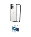 ieg™ iPhone 15 Pro Kılıf Pusula Asil Koleksiyonu - Siyah 3D Antistatik Cam Ekran Koruyucu
