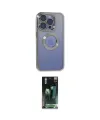ieg™ iPhone 15 Pro Kılıf Pusula Form - Şeffaf 360 Full Body Arka Koruyucu
