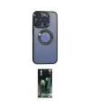 ieg™ iPhone 15 Pro Kılıf Pusula Form - Şeffaf 360 Full Body Arka Koruyucu