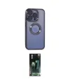 ieg™ iPhone 15 Pro Kılıf Pusula Form - Şeffaf 360 Full Body Arka Koruyucu