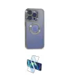 ieg™ iPhone 15 Pro Kılıf Pusula Form - Siyah 3D Antistatik Cam Ekran Koruyucu