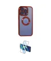 ieg™ iPhone 15 Pro Kılıf Pusula Form - Siyah 3D Antistatik Cam Ekran Koruyucu