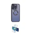 ieg™ iPhone 15 Pro Kılıf Pusula Form - Siyah 3D Antistatik Cam Ekran Koruyucu