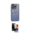 ieg™ iPhone 15 Pro Kılıf Pusula Form - Siyah 3D Antistatik Mat Seramik Nano Ekran Koruyucu