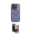 ieg™ iPhone 15 Pro Kılıf Pusula Form - Siyah 3D Antistatik Mat Seramik Nano Ekran Koruyucu