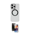 ieg™ iPhone 15 Pro Kılıf Pusula Form - Siyah 3D Antistatik Mat Seramik Nano Ekran Koruyucu