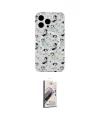 ieg™ iPhone 15 Pro Kılıf Pusula Form - Siyah Bilvis 3D Mat Cam Ekran Koruyucu