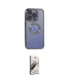 ieg™ iPhone 15 Pro Kılıf Pusula Form - Siyah Bilvis 3D Mat Cam Ekran Koruyucu
