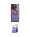ieg™ iPhone 15 Pro Kılıf Pusula Form - Siyah Bilvis 5in1 5D Magic Hayalet Cam Ekran Koruyucu