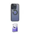 ieg™ iPhone 15 Pro Kılıf Pusula Form - Siyah Bilvis 5in1 5D Magic Hayalet Cam Ekran Koruyucu