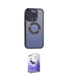 ieg™ iPhone 15 Pro Kılıf Pusula Form - Siyah Bilvis 5in1 5D Magic Hayalet Cam Ekran Koruyucu