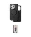 ieg™ iPhone 15 Pro Kılıf Pusula Işık Koleksiyonu - Siyah Bilvis 3D Cam Ekran Koruyucu