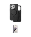 ieg™ iPhone 15 Pro Kılıf Pusula Işık Koleksiyonu - Siyah Bilvis 3D Mat Cam Ekran Koruyucu
