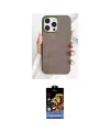 ieg™ iPhone 15 Pro Kılıf Pusula Modern - Siyah Buffer Hayalet Cam Ekran Koruyucu