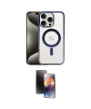 ieg™ iPhone 15 Pro Kılıf Siluet Çizgi Serisi - Siyah 3D Antistatik Mat Seramik Nano Ekran Koruyucu