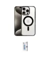 ieg™ iPhone 15 Pro Kılıf Siluet Çizgi Serisi - Siyah Bilvis 0.18mm Plus Cam Ekran Koruyucu