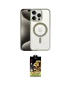 ieg™ iPhone 15 Pro Kılıf Siluet Çizgi Serisi - Siyah Buffer Cam Ekran Koruyucu