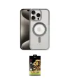 ieg™ iPhone 15 Pro Kılıf Siluet Çizgi Serisi - Siyah Buffer Cam Ekran Koruyucu