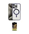 ieg™ iPhone 15 Pro Kılıf Siluet Çizgi Serisi - Siyah Buffer Cam Ekran Koruyucu