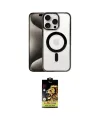 ieg™ iPhone 15 Pro Kılıf Siluet Çizgi Serisi - Siyah Buffer Cam Ekran Koruyucu