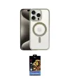 ieg™ iPhone 15 Pro Kılıf Siluet Çizgi Serisi - Siyah Buffer Hayalet Cam Ekran Koruyucu