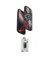 ieg™ iPhone 15 Pro Kılıf Siluet Doku - Siyah Bilvis Hayalet Cam Ekran Koruyucu