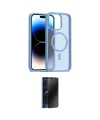 ieg™ iPhone 15 Pro Kılıf Siluet Minimal Prime - Siyah 3D Antistatik Hayalet Cam Ekran Koruyucu