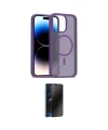 ieg™ iPhone 15 Pro Kılıf Siluet Minimal Prime - Siyah 3D Antistatik Hayalet Cam Ekran Koruyucu