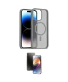 ieg™ iPhone 15 Pro Kılıf Siluet Minimal Prime - Siyah 3D Antistatik Mat Seramik Nano Ekran Koruyucu