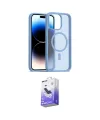 ieg™ iPhone 15 Pro Kılıf Siluet Minimal Prime - Siyah Bilvis 5in1 5D Magic Hayalet Cam Ekran Koruyucu