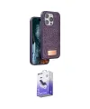 ieg™ iPhone 15 Pro Kılıf Vadi Klasik Serisi - Siyah Bilvis 5in1 5D Magic Hayalet Cam Ekran Koruyucu