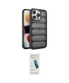 ieg™ iPhone 15 Pro Kılıf Yadigar Doku Özel Seri - Şeffaf Pasifik Cam Ekran Koruyucu