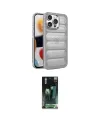 ieg™ iPhone 15 Pro Kılıf Yadigar Doku Özel Seri - Siyah 360 Mat Full Body Arka Koruyucu