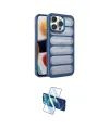 ieg™ iPhone 15 Pro Kılıf Yadigar Doku Özel Seri - Siyah 3D Antistatik Cam Ekran Koruyucu