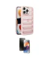 ieg™ iPhone 15 Pro Kılıf Yadigar Doku Özel Seri - Siyah 3D Antistatik Mat Seramik Nano Ekran Koruyucu