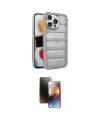 ieg™ iPhone 15 Pro Kılıf Yadigar Doku Özel Seri - Siyah 3D Antistatik Mat Seramik Nano Ekran Koruyucu