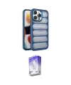 ieg™ iPhone 15 Pro Kılıf Yadigar Doku Özel Seri - Siyah Bilvis 5in1 3D Magic Cam Ekran Koruyucu