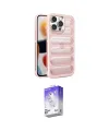 ieg™ iPhone 15 Pro Kılıf Yadigar Doku Özel Seri - Siyah Bilvis 5in1 3D Magic Cam Ekran Koruyucu