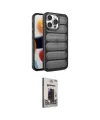 ieg™ iPhone 15 Pro Kılıf Yadigar Doku Özel Seri - Siyah Bilvis Hayalet Cam Ekran Koruyucu