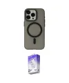 ieg™ iPhone 15 Pro Kılıf Yadigar Işık - Siyah Bilvis 5in1 3D Magic Cam Ekran Koruyucu