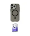 ieg™ iPhone 15 Pro Kılıf Yadigar Işık - Siyah Bilvis 5in1 5D Magic Hayalet Cam Ekran Koruyucu