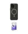 ieg™ iPhone 15 Pro Kılıf Yadigar Işık - Siyah Bilvis 5in1 5D Magic Hayalet Cam Ekran Koruyucu