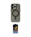 ieg™ iPhone 15 Pro Kılıf Yadigar Işık - Siyah Buffer Hayalet Cam Ekran Koruyucu