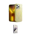 ieg™ iPhone 15 Pro Kılıf Yankı Çizgi - Siyah Bilvis 3D Mat Cam Ekran Koruyucu