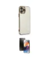 ieg™ iPhone 15 Pro Kılıf Yankı Serisi - Siyah 3D Antistatik Mat Seramik Nano Ekran Koruyucu