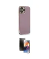 ieg™ iPhone 15 Pro Kılıf Yankı Serisi - Siyah 3D Antistatik Mat Seramik Nano Ekran Koruyucu